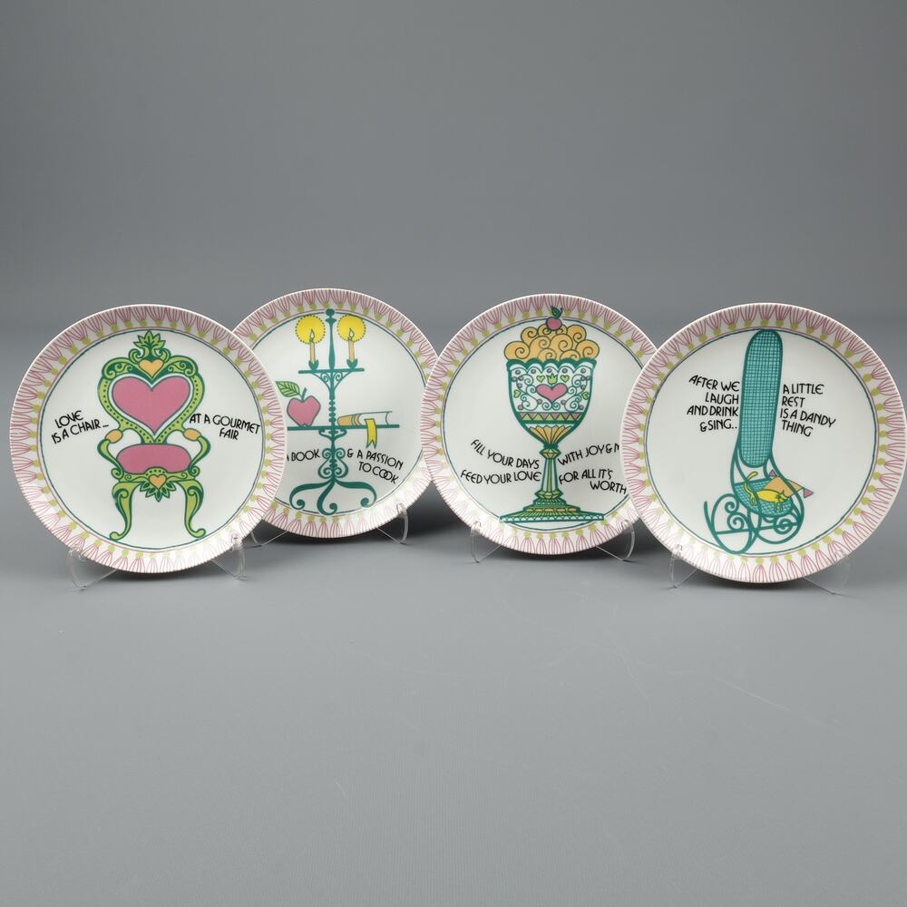 Vintage 4x Sigma Taste Setter Dessert Small Plates Lemeau Sherbet Set Lot 146